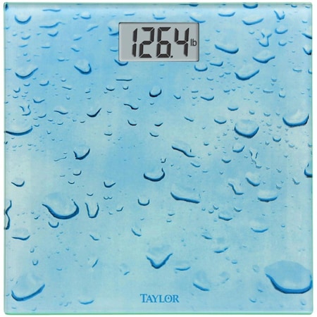 Taylor Digital Glass Water Drop Scale, Blue 755841034WD
